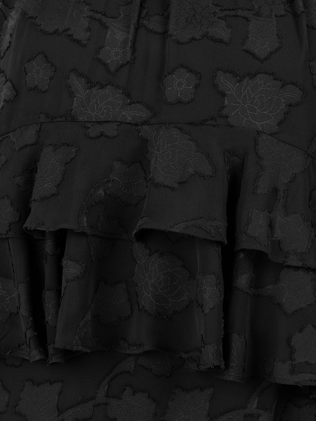 Anaya With Love Recycled Black Floral Burnout Flared Long Sleeve Shift Mini Dress