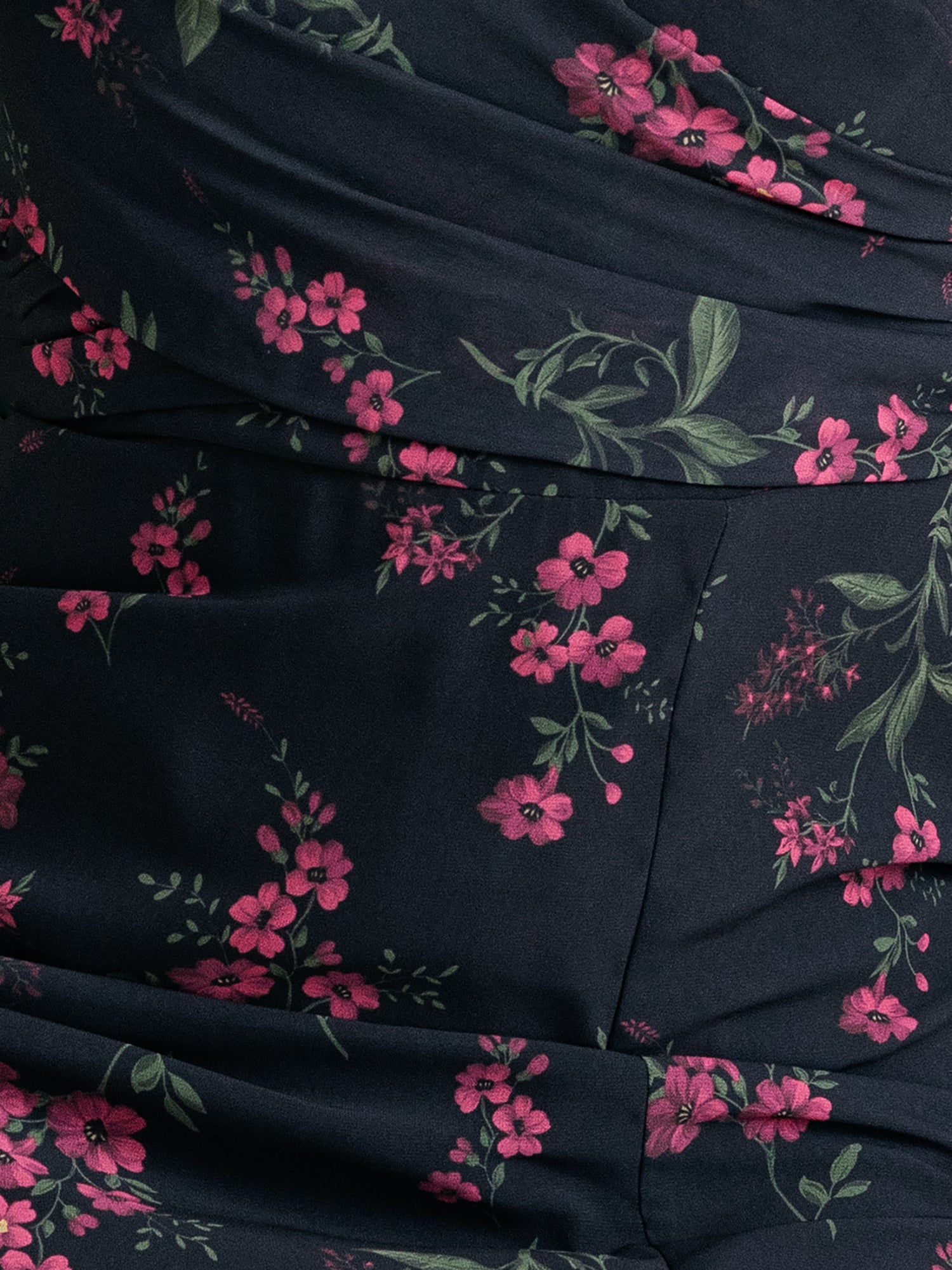 Anaya With Love Recycled Black Floral Faux Wrap Long Sleeve Maxi Dress