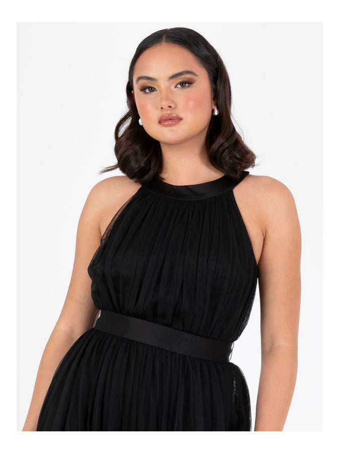 Anaya With Love Recycled Black Halter Neck Maxi Dress