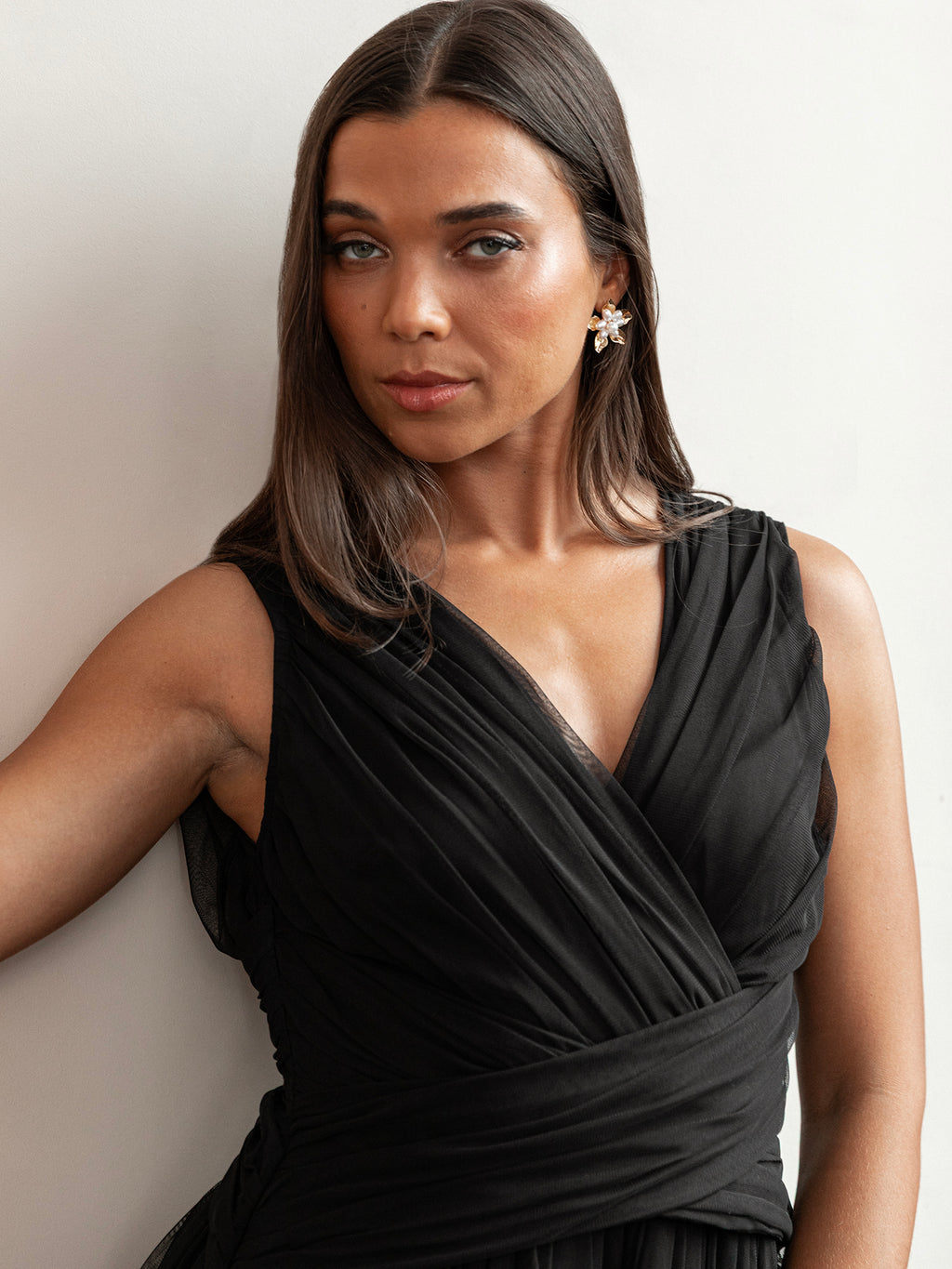 Anaya With Love Recycled Black Sleeveless V Neck Maxi Dress