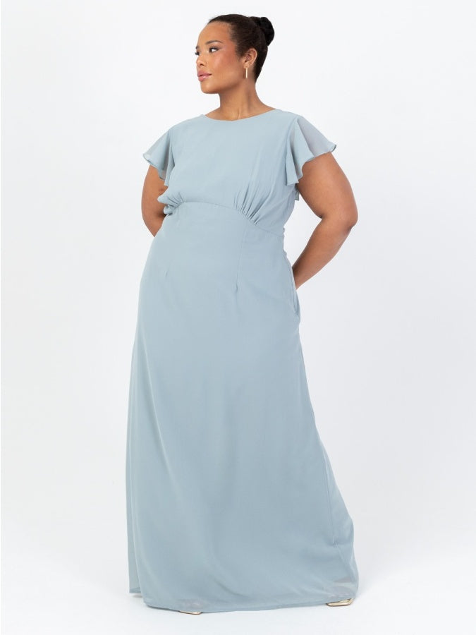 Anaya With Love Recycled Cloud Blue Cowl Back Maxi Dress