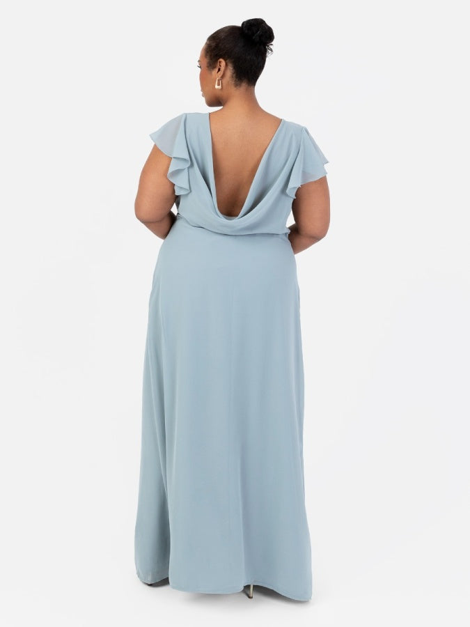 Anaya With Love Recycled Cloud Blue Cowl Back Maxi Dress