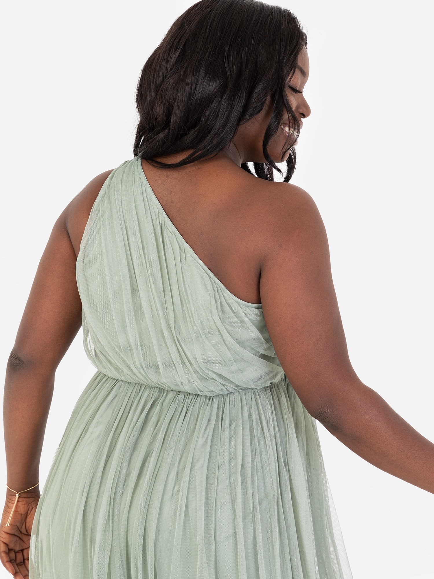 Anaya With Love Recycled Frosty Green One Shoulder Maxi Dress