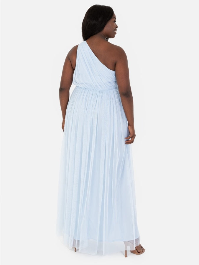 Anaya With Love Recycled Light Blue One Shoulder Maxi Dress