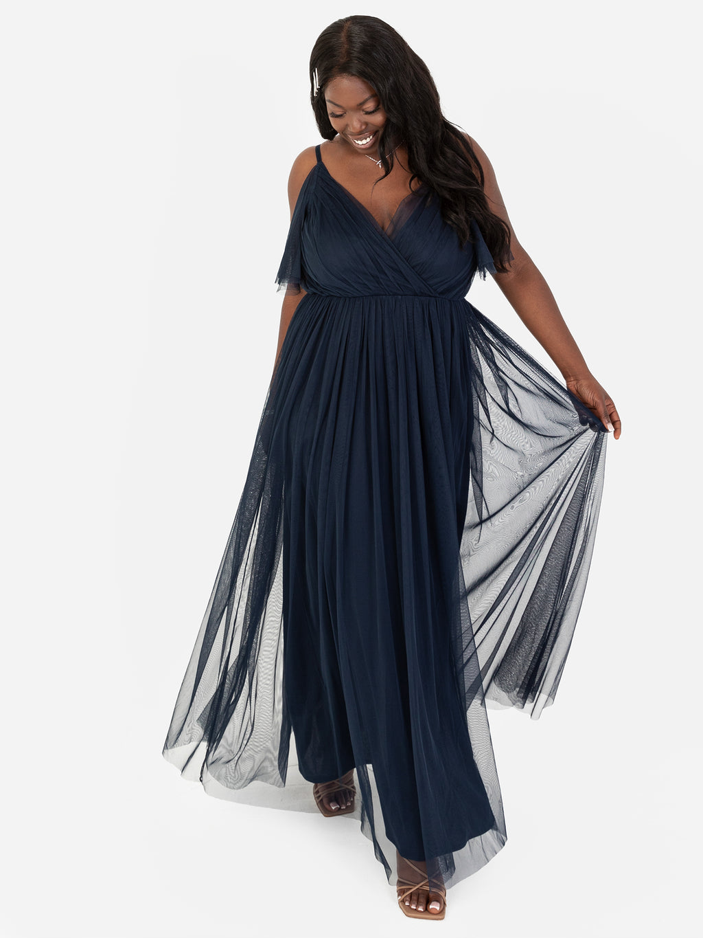 Anaya with Love Recycled Navy Cami Maxi Dress