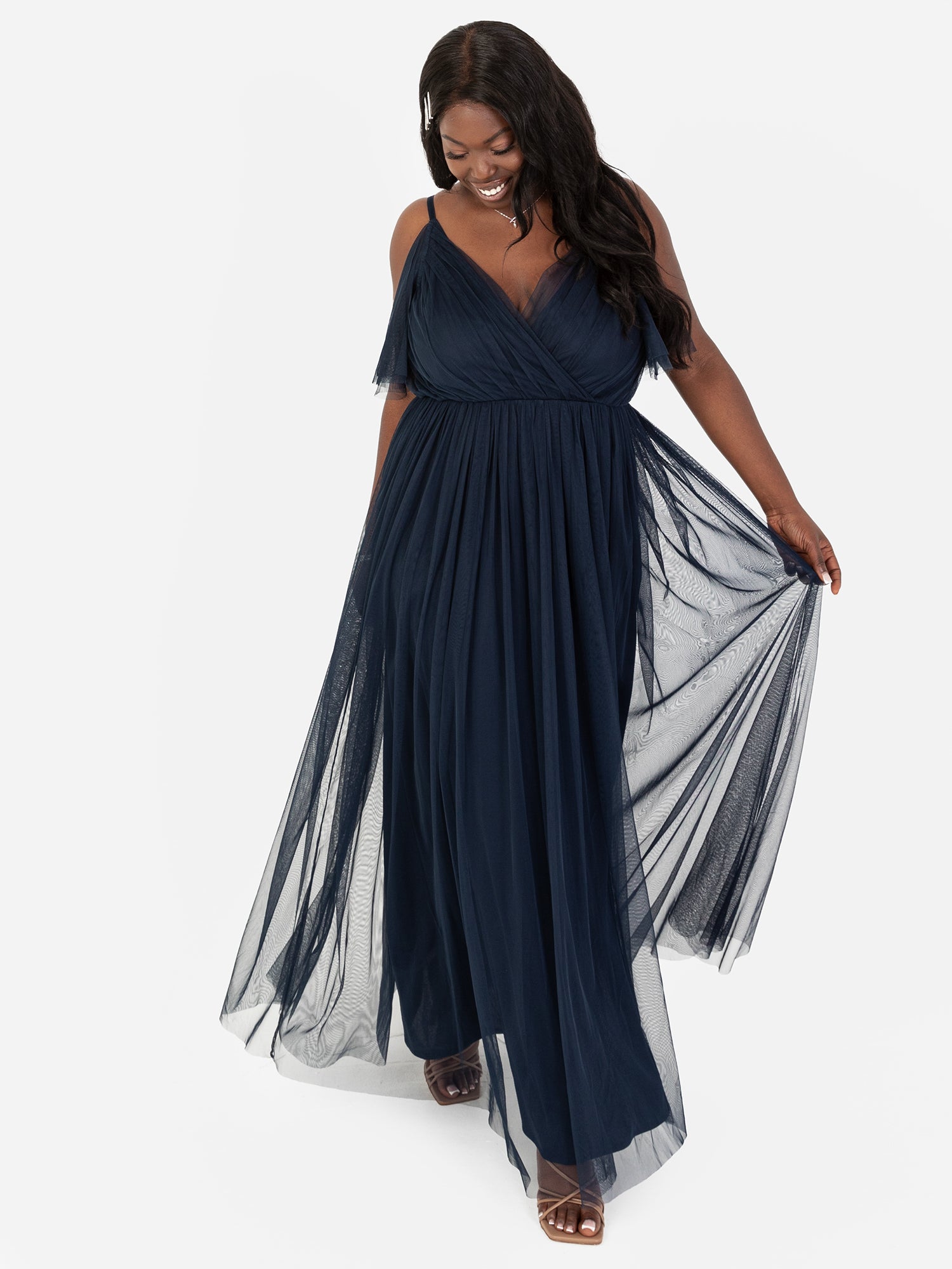 Anaya with Love Recycled Navy Cami Maxi Dress
