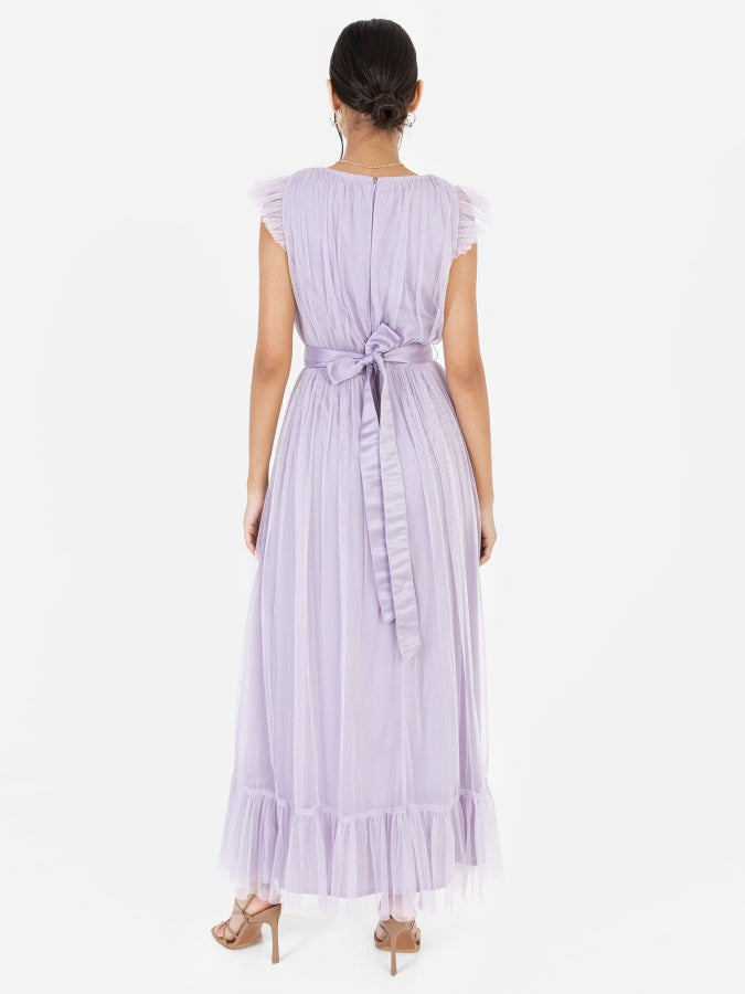 Anaya With Love Recycled Lilac Midaxi Dress with Sash Belt