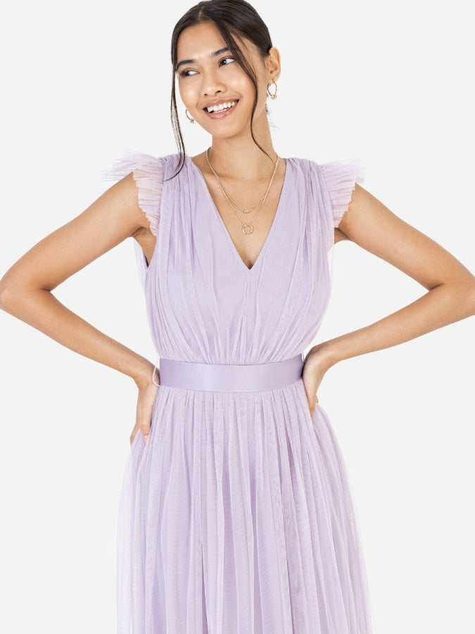 Anaya With Love Recycled Lilac Midaxi Dress with Sash Belt