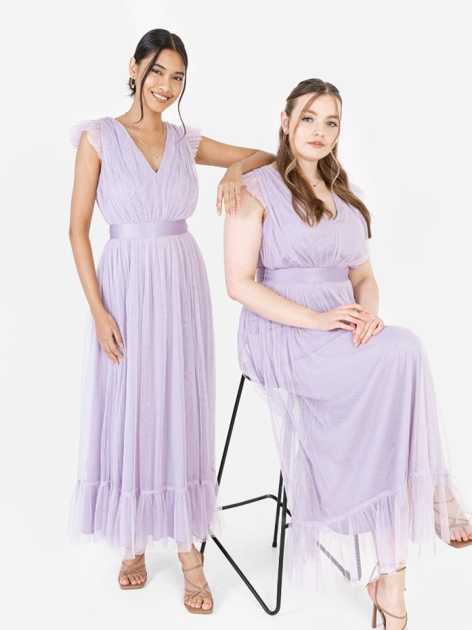 Anaya With Love Recycled Lilac Midaxi Dress with Sash Belt