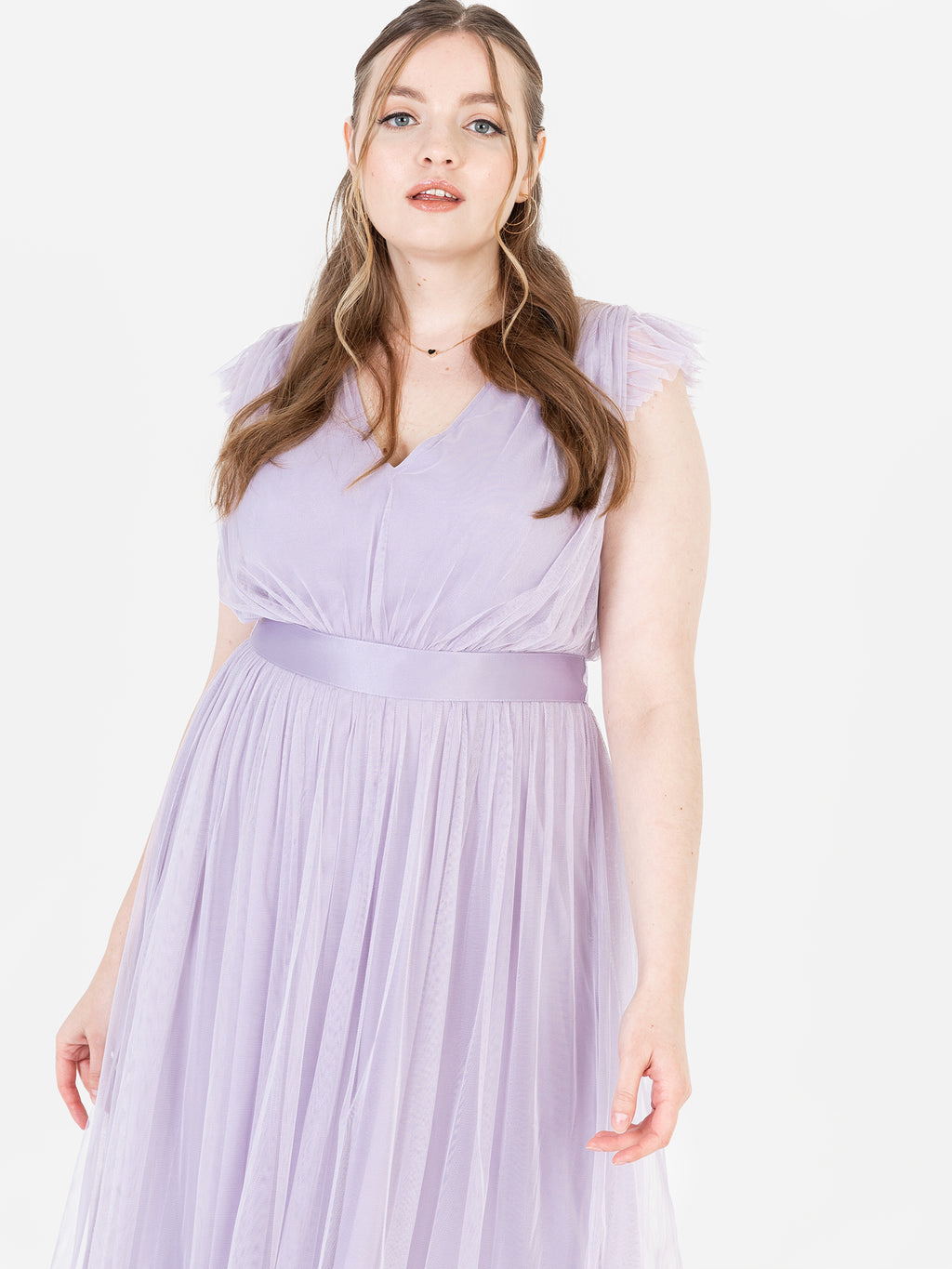 Anaya With Love Recycled Lilac Midaxi Dress with Sash Belt