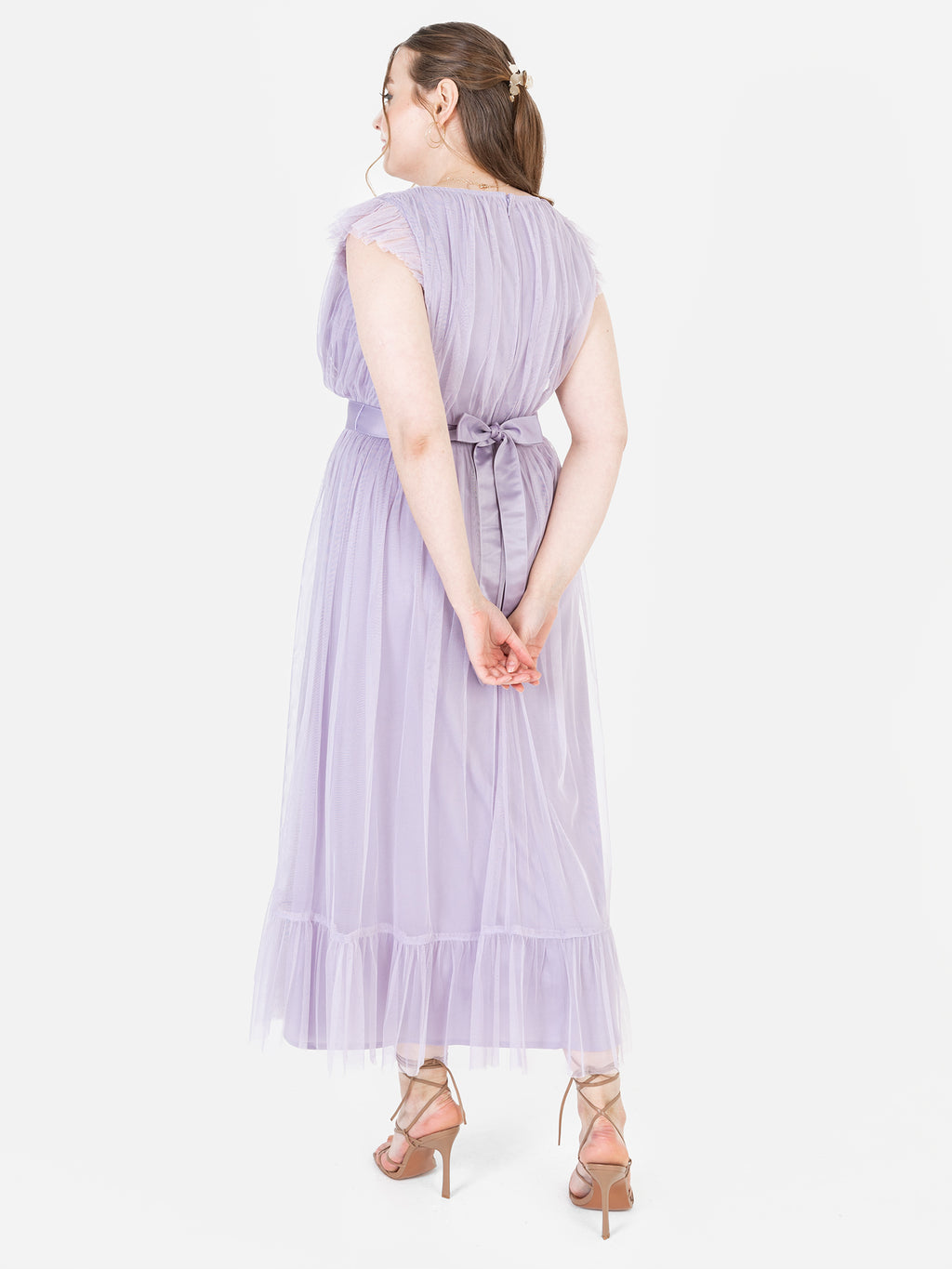 Anaya With Love Recycled Lilac Midaxi Dress with Sash Belt