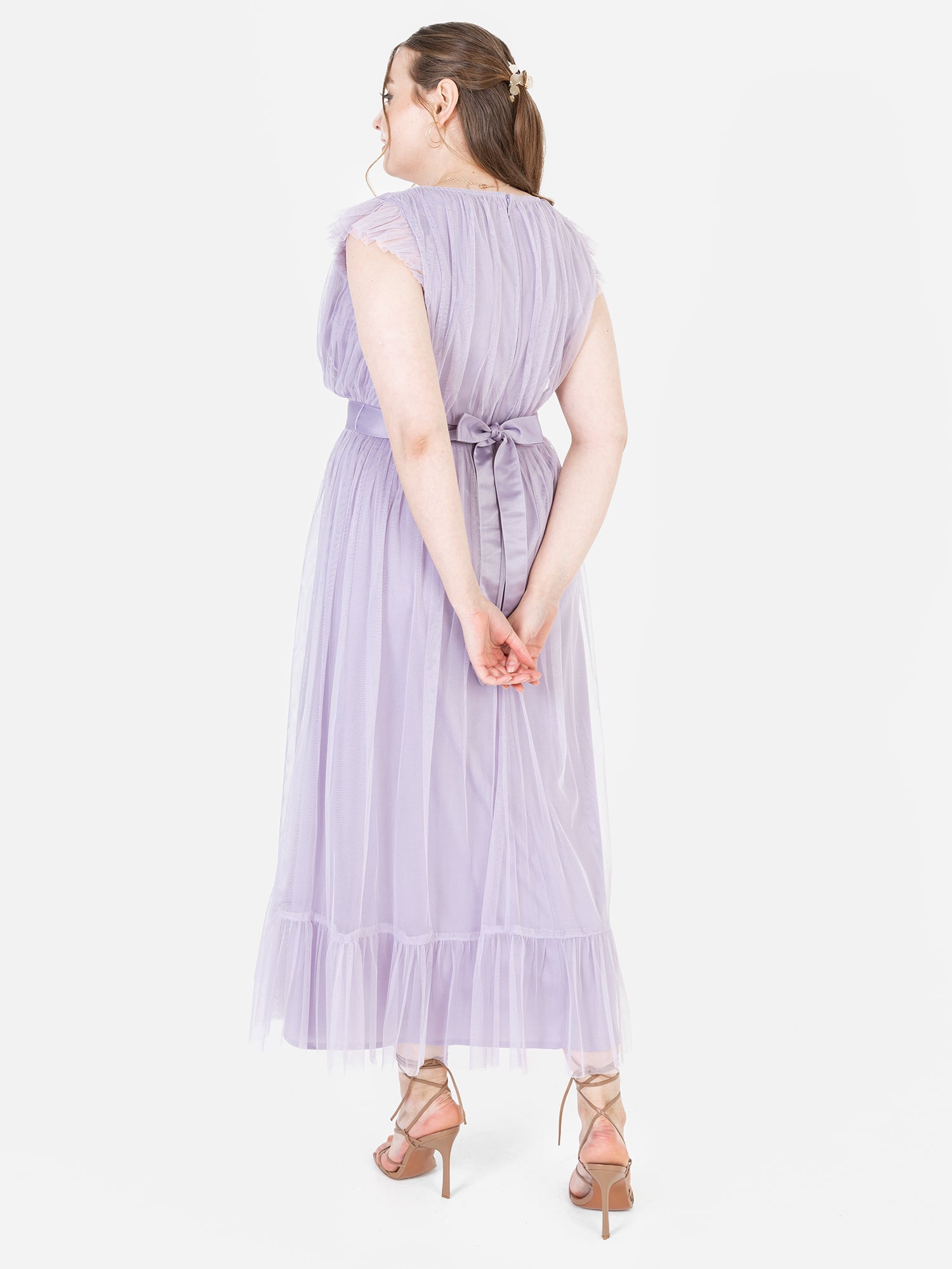 Anaya With Love Recycled Lilac Midaxi Dress with Sash Belt