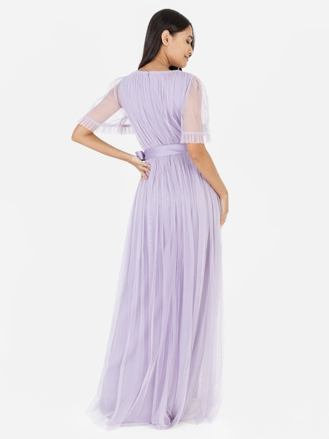 Anaya With Love Lilac Faux Wrap Maxi Dress with Sash belt