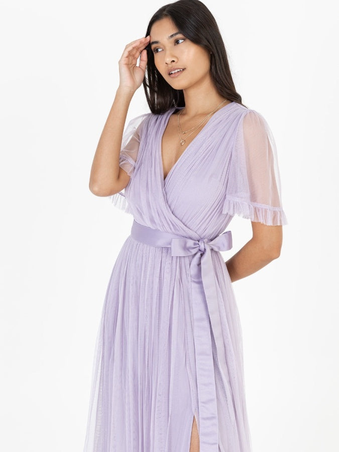 Anaya With Love Lilac Faux Wrap Maxi Dress with Sash belt