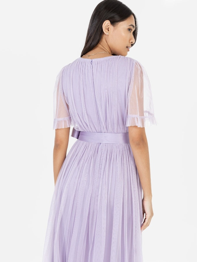 Anaya With Love Lilac Faux Wrap Maxi Dress with Sash belt