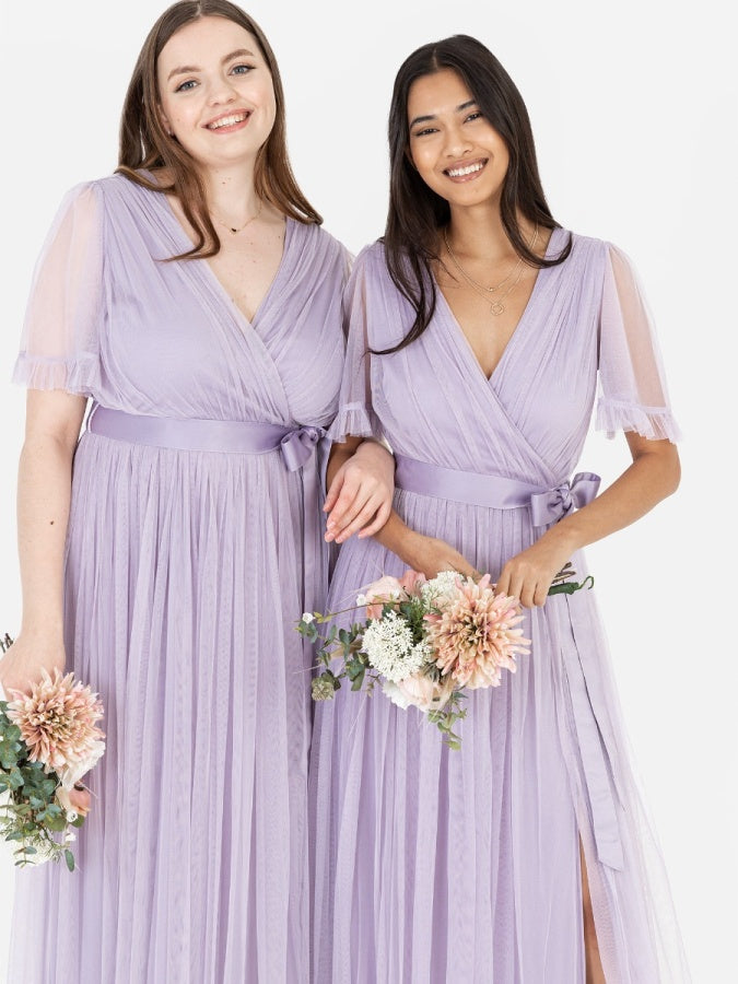 Anaya With Love Lilac Faux Wrap Maxi Dress with Sash belt