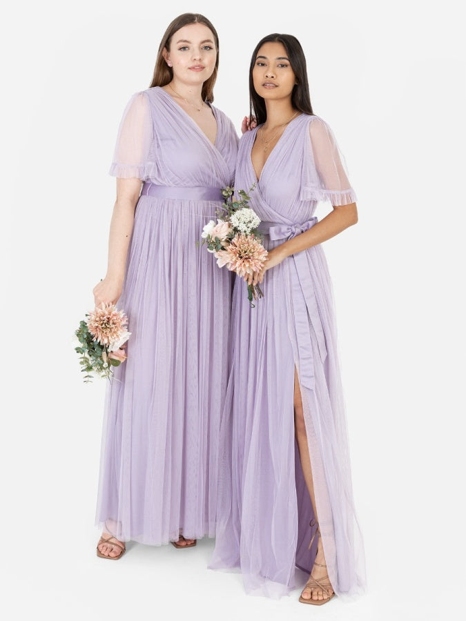 Anaya With Love Lilac Faux Wrap Maxi Dress with Sash belt