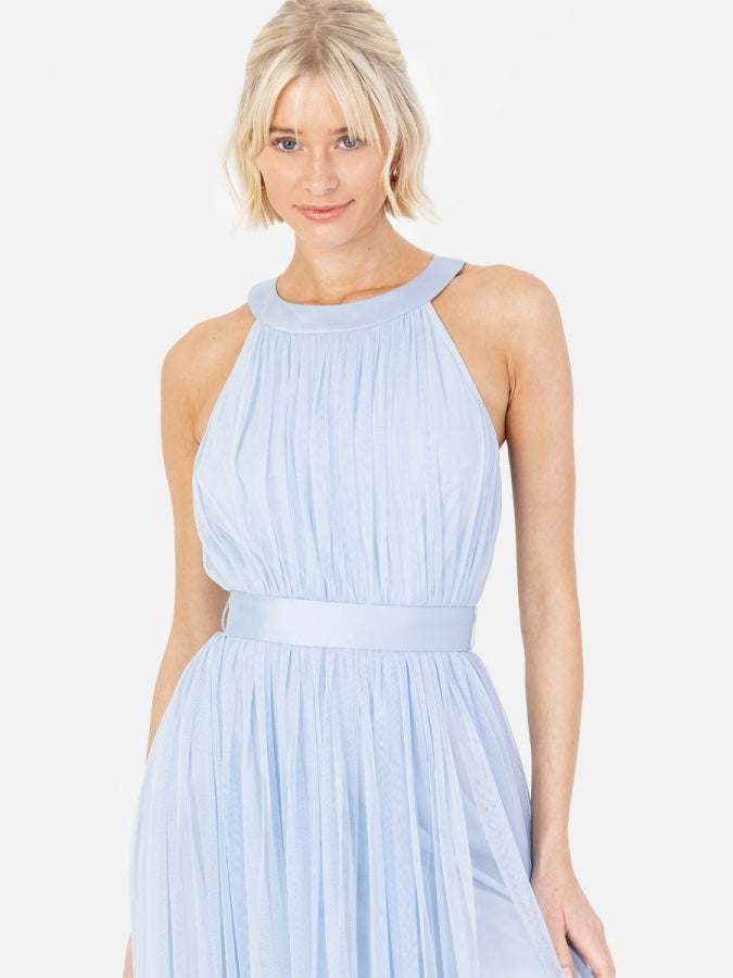 Anaya with Love Recycled Light Blue Halter Neck Maxi Dress