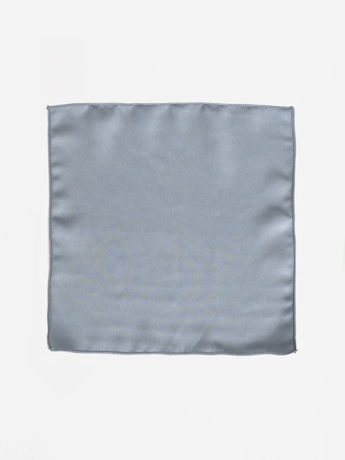 Maya Deluxe Dusty Blue Satin Tie and Pocket Square Set