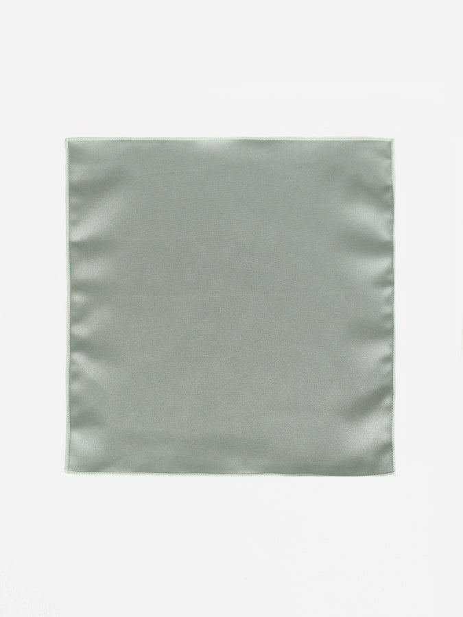 Maya Deluxe Sage Green Satin Tie and Pocket Square Set