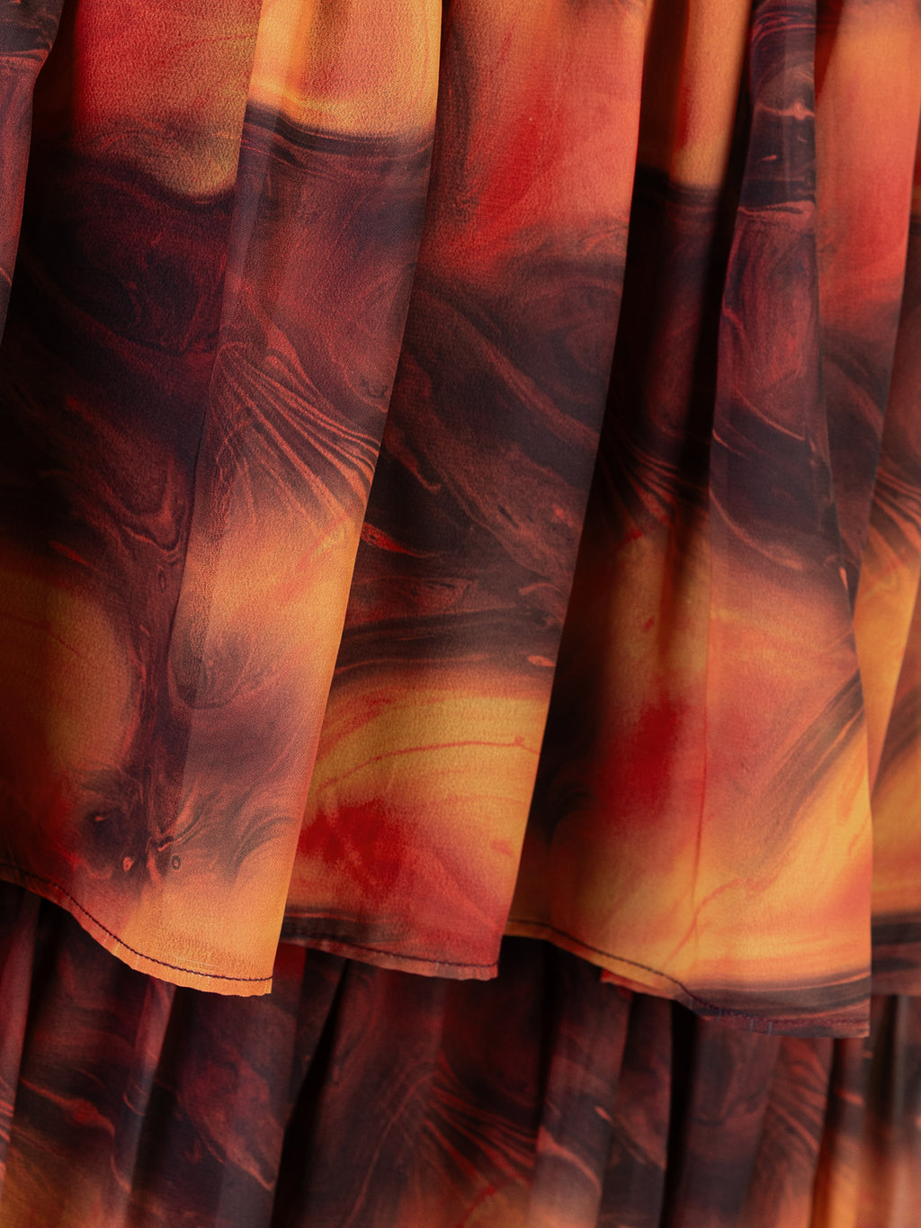 Anaya With Love Recycled Fire Marble Print Halter Neck Tiered Swing Mini Dress