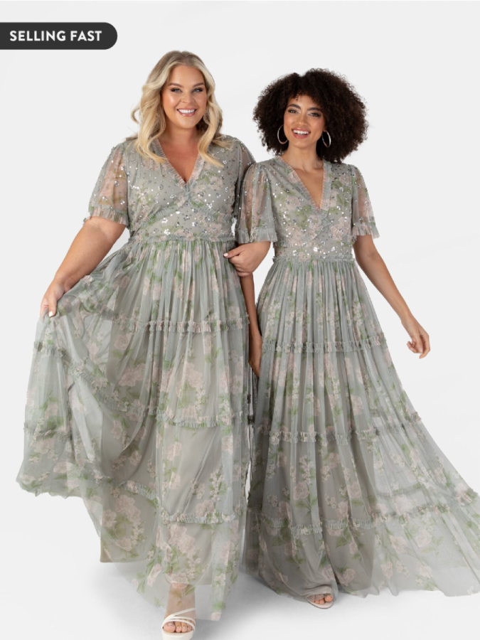 Anaya With Love Recycled Floral & Sequin Maxi Dress