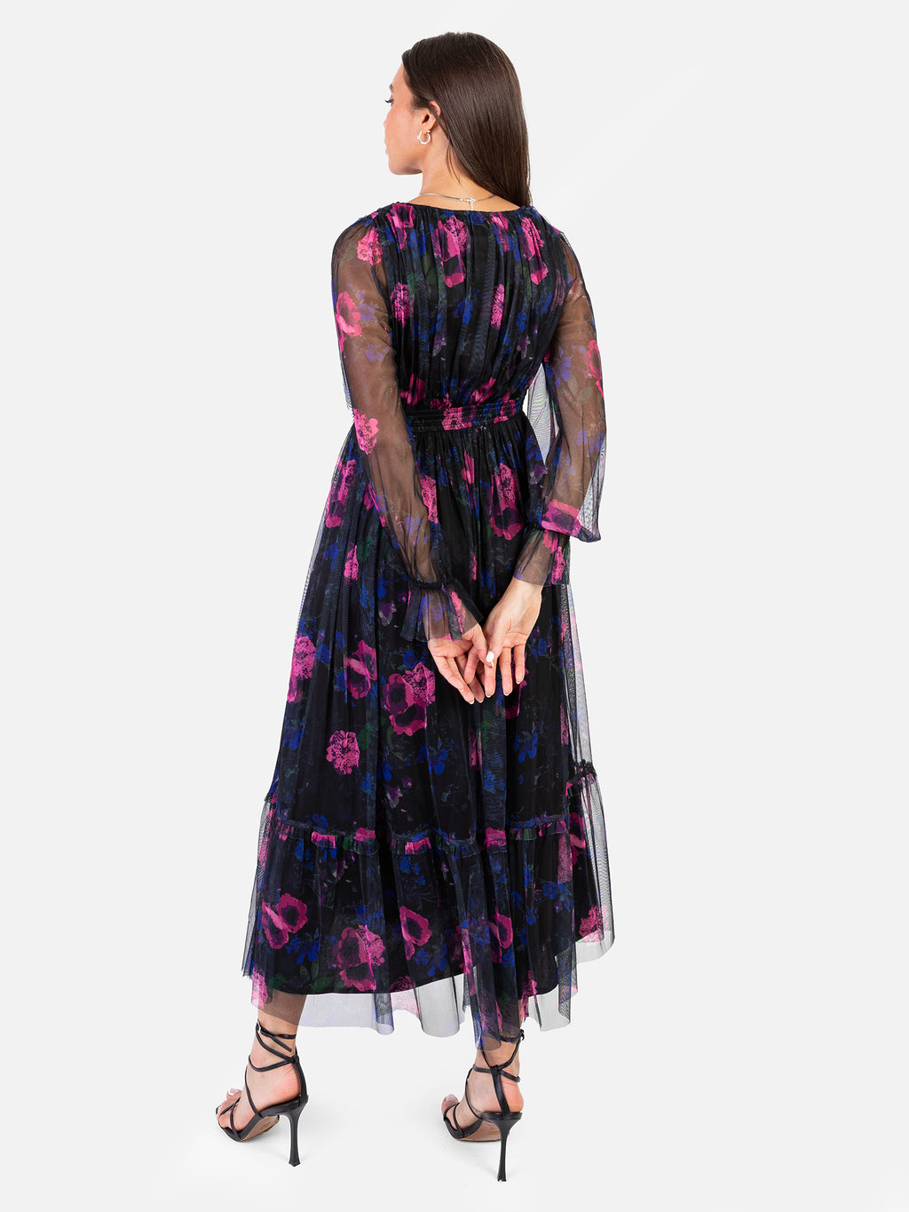 Anaya With Love Recycled Floral Print Faux Wrap Long Sleeve Midaxi Dress