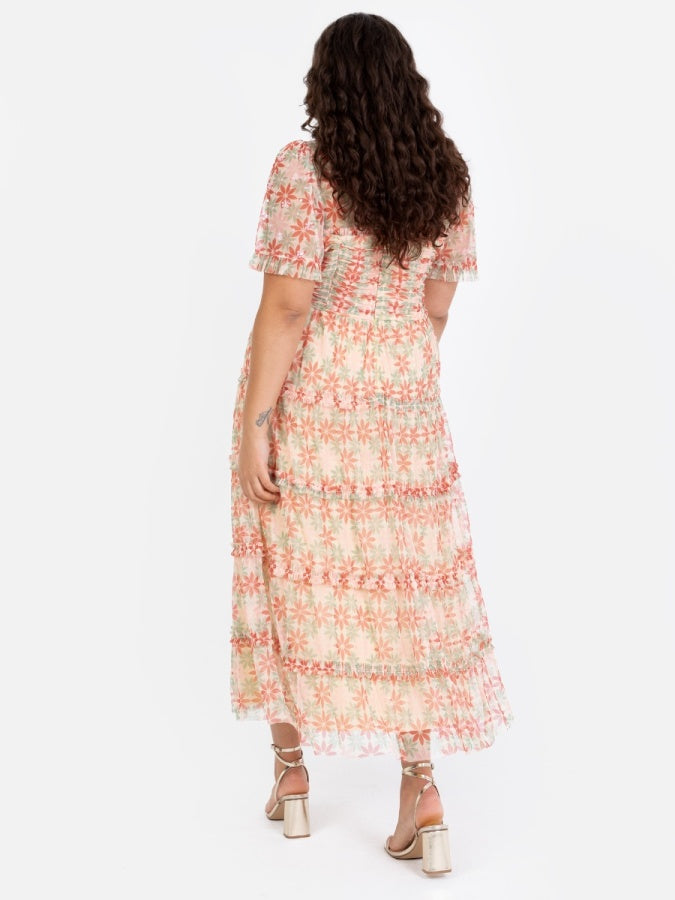 Anaya With Love Recycled Floral Print Gathered Midaxi Dress with Sequin Detail