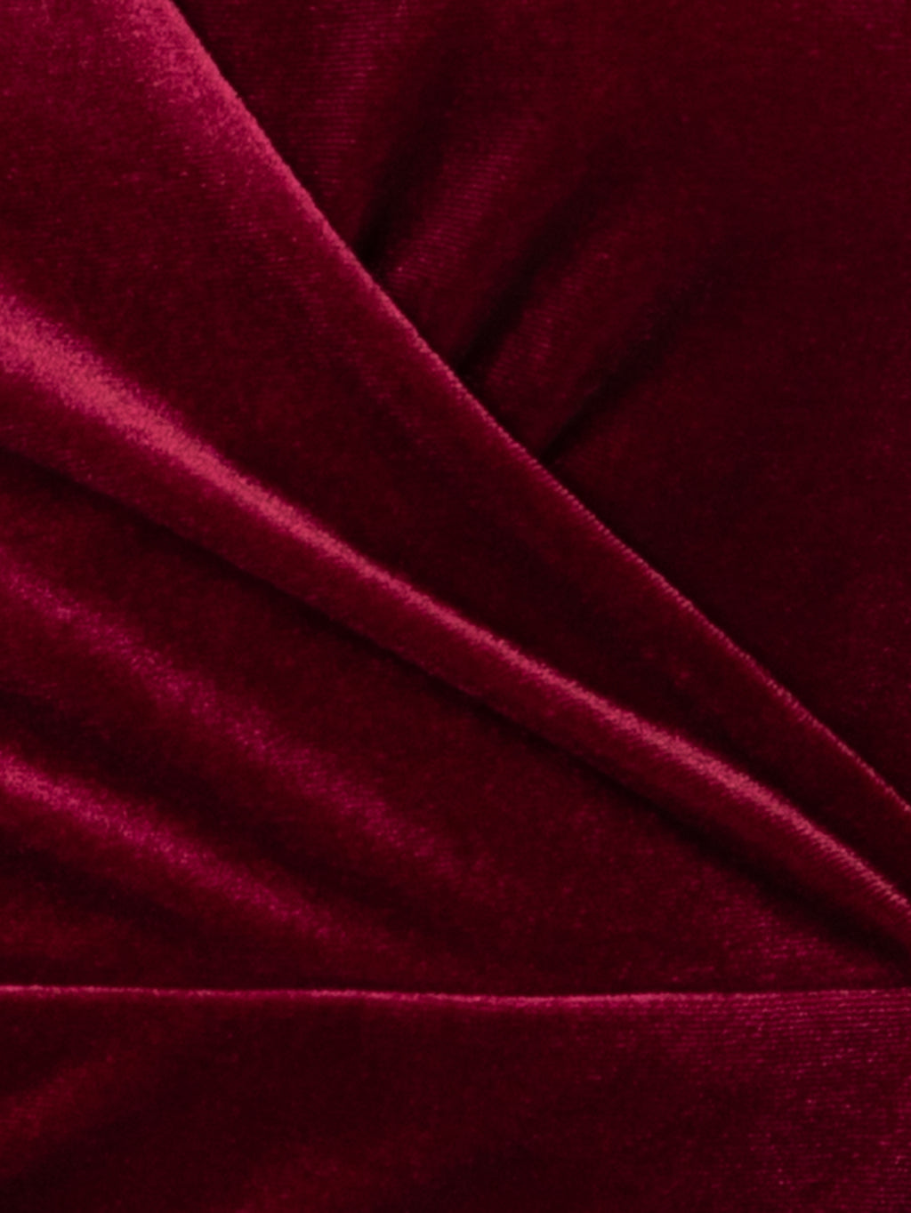 Maya Cranberry Faux Wrap Short Sleeve Velvet Maxi Dress