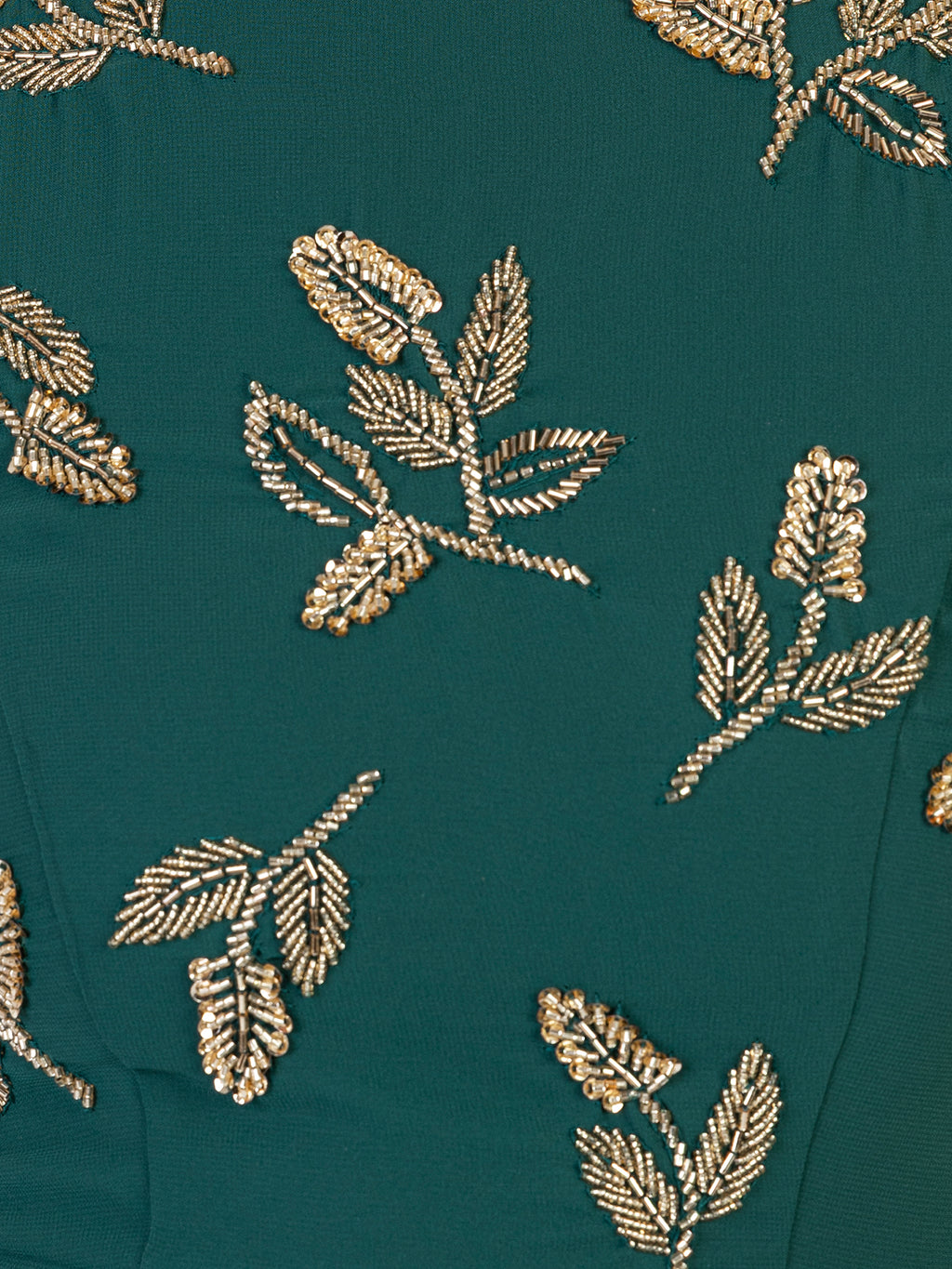 Maya Emerald Embellished Short Sleeve Maxi Dress with Open Back