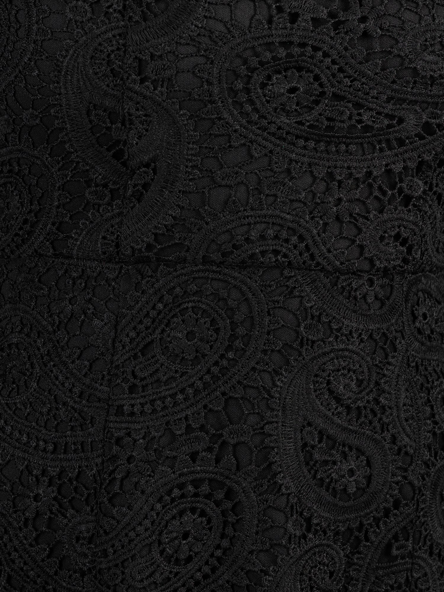 Maya Black Lace High Neck Long Sleeve Ruffle Midaxi Dress