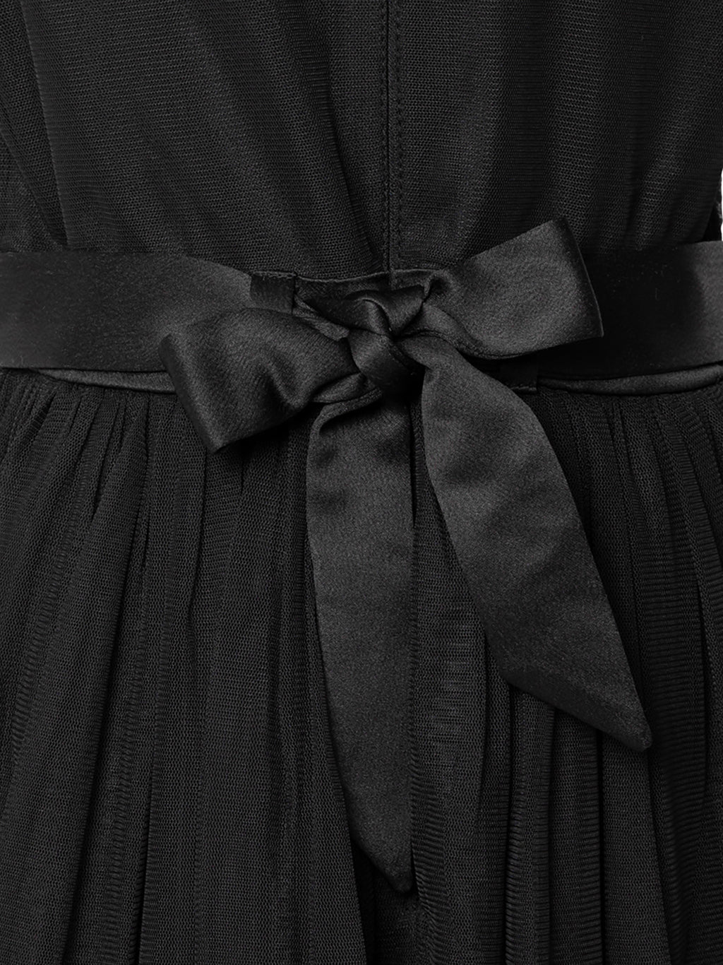 Mini Maya Black Delicate Sequin Midi Dress With Bow