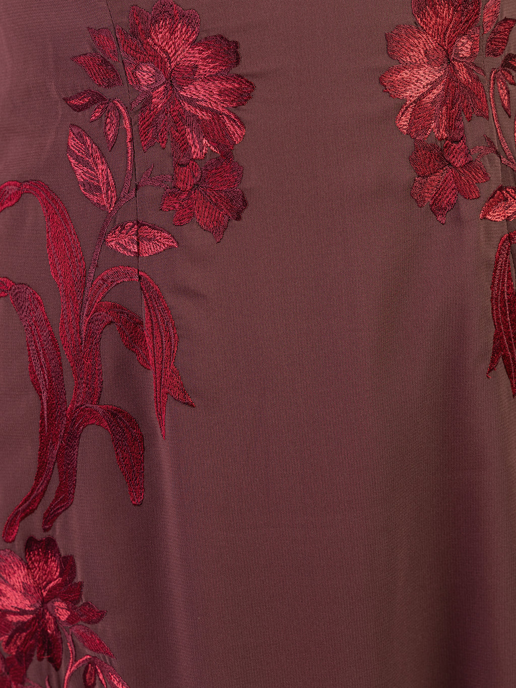 Maya Brown Embroidered Short Sleeve V Neck Midaxi Dress
