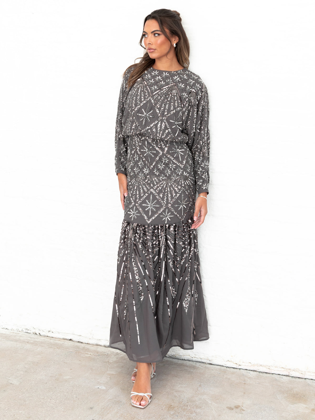 Maya Celestial Embellishment Long Sleeve Maxi Dress Plaza Collection Maya Celestial Embellishment Long Sleeve Maxi Dress Plaza Collection