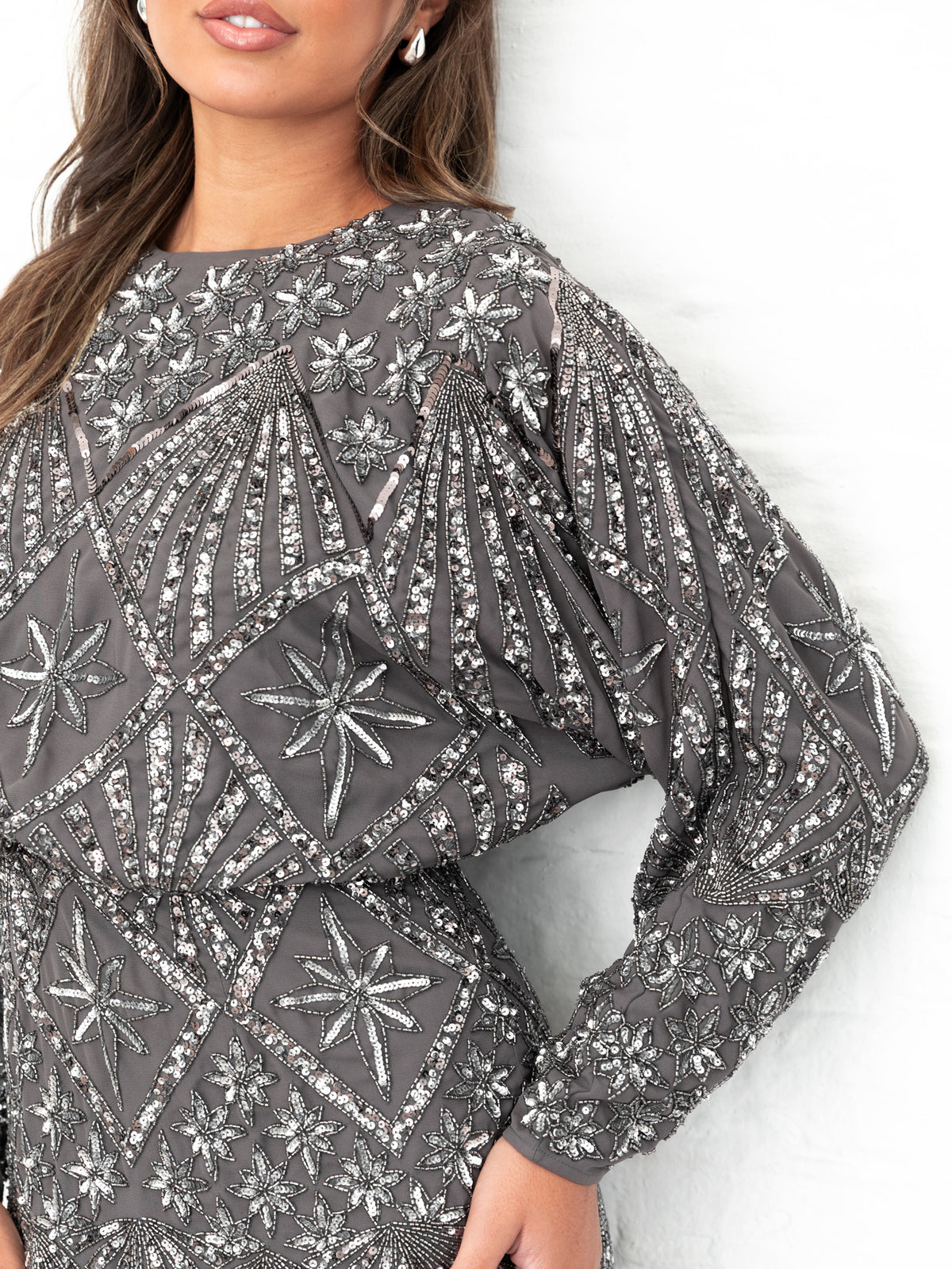 maya long sleeve sequin dress Maya Black Embellished Blouson Sleeve Maxi Dress  Maya Deluxe