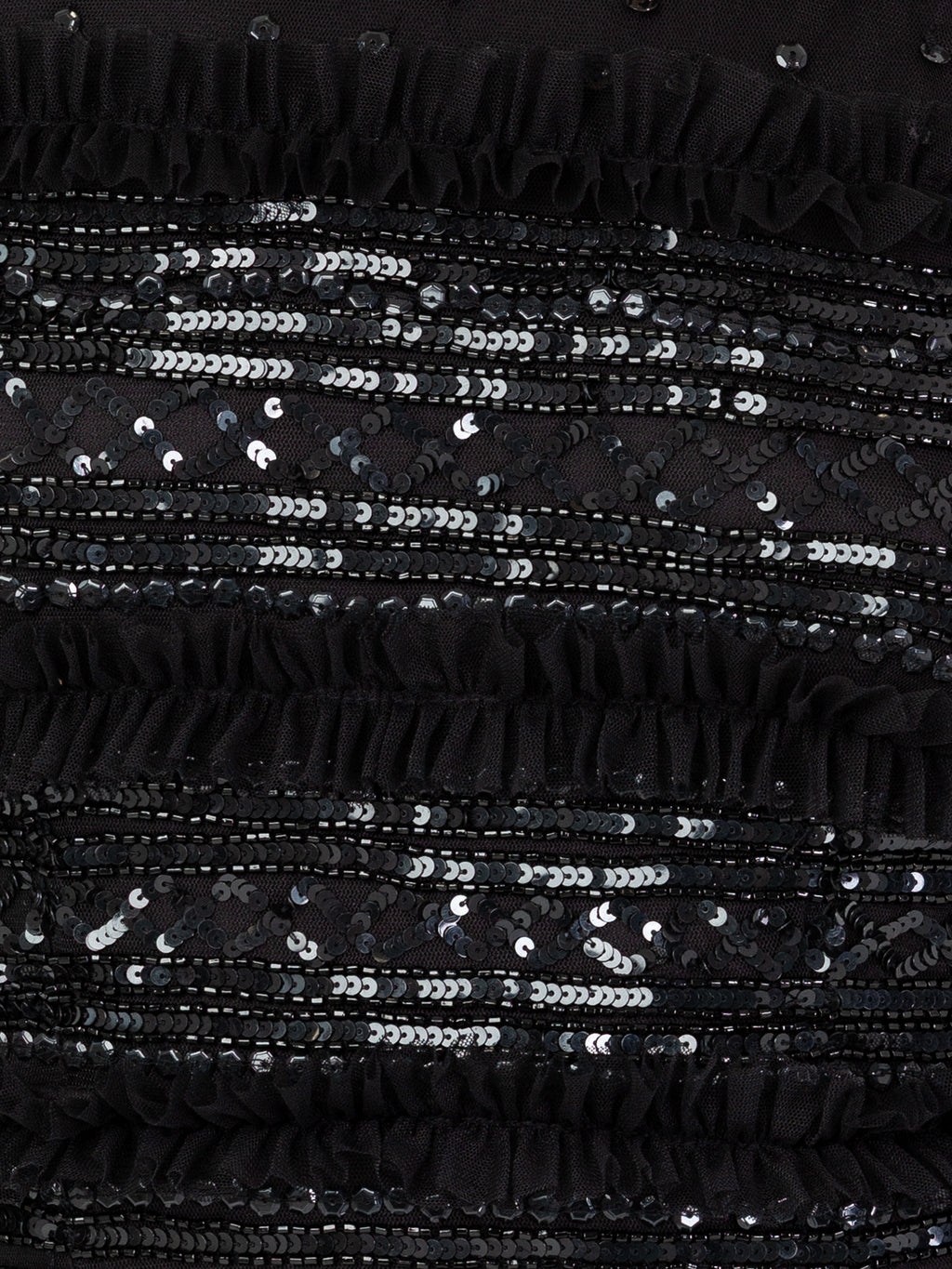 Maya Black Sequin & Frill Long Sleeve Tulle Maxi Dress