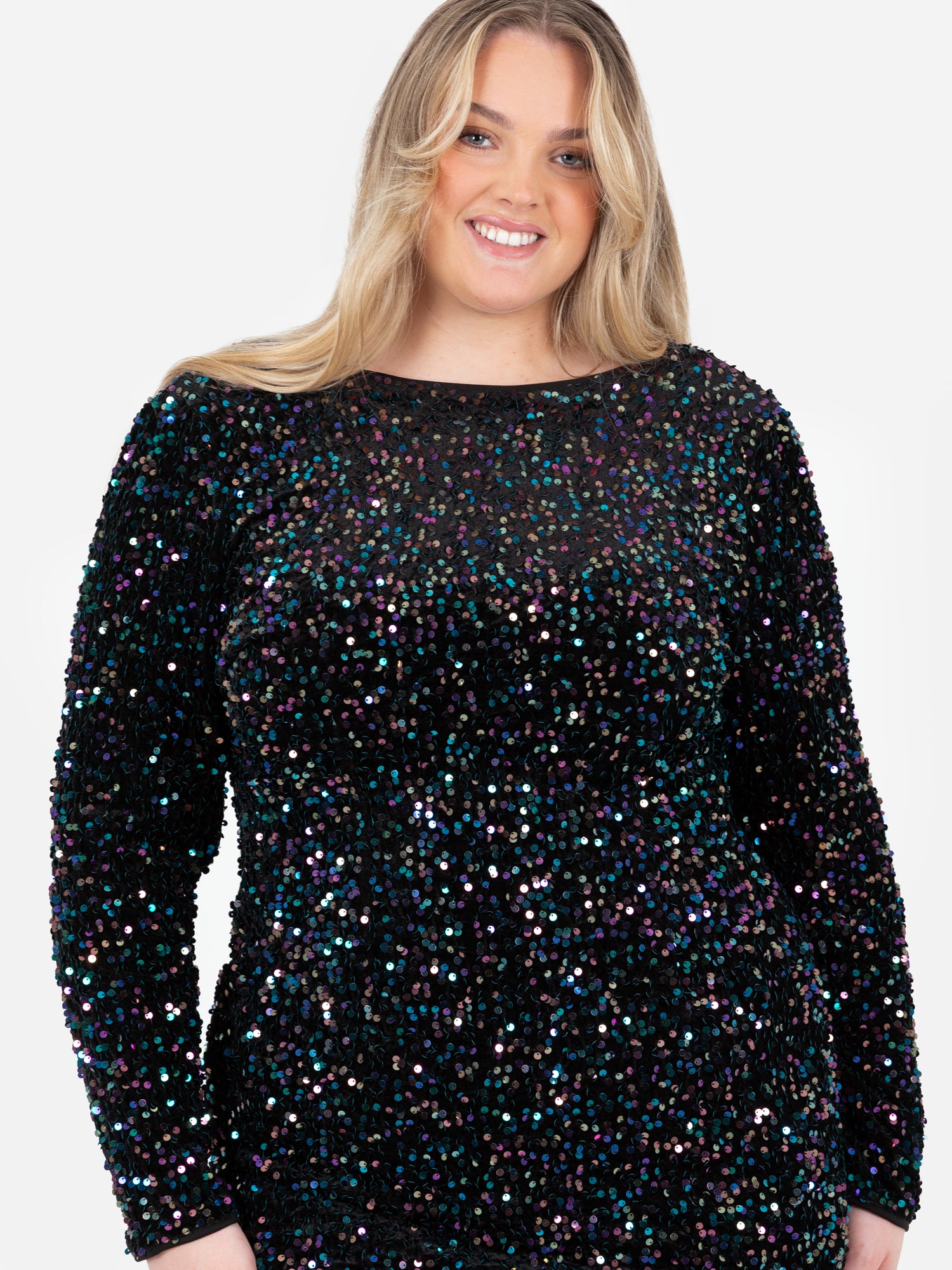 Lovedrobe Embellished V-Back Velvet Bodycon Mini Dress