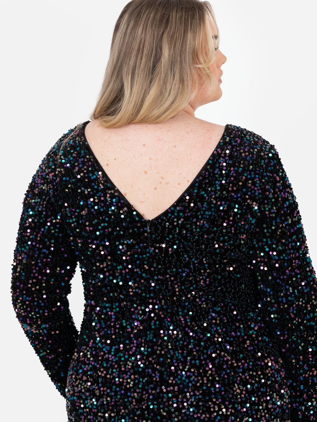 Lovedrobe Embellished V-Back Velvet Bodycon Mini Dress
