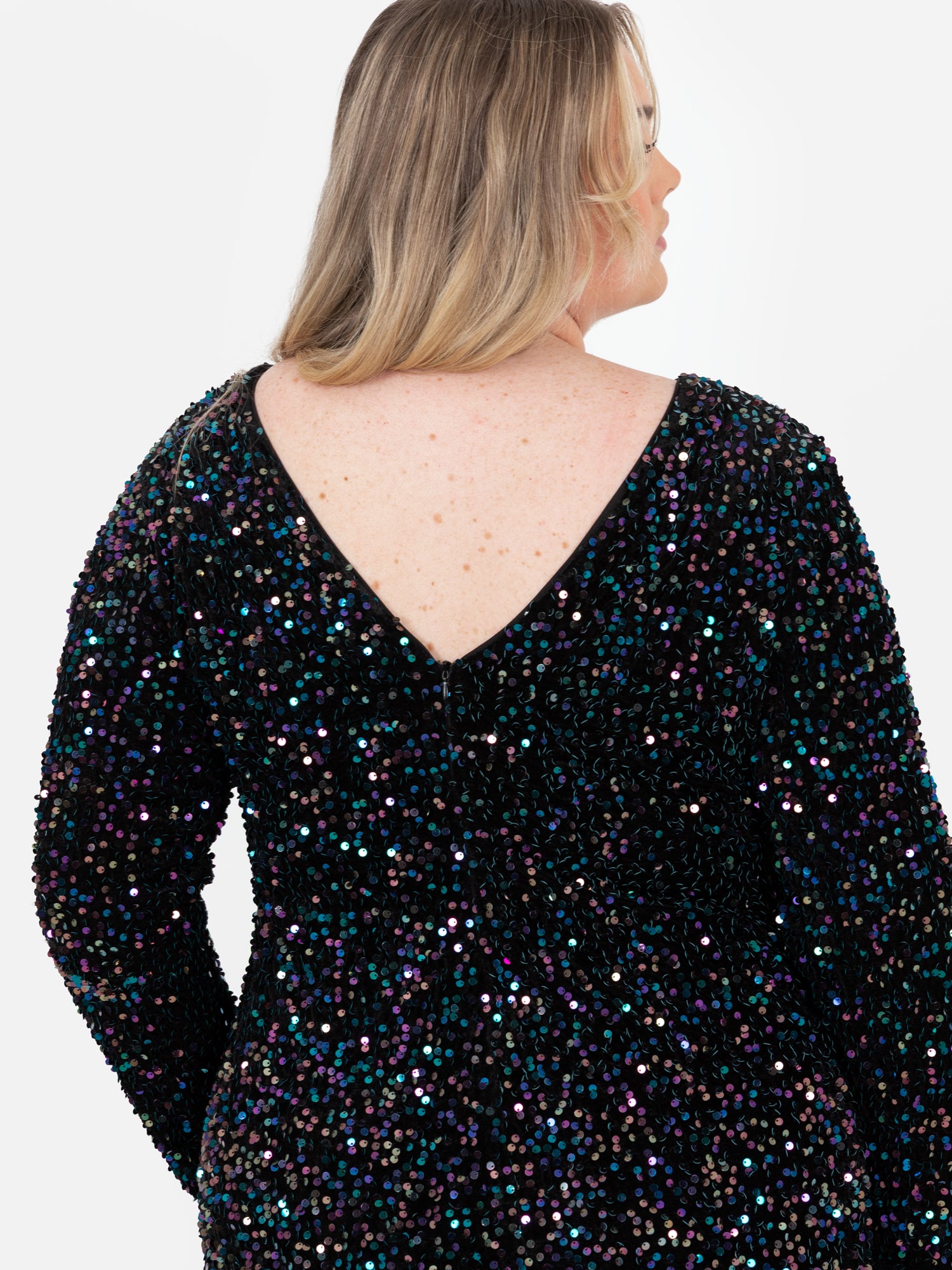 Lovedrobe Embellished V-Back Velvet Bodycon Mini Dress