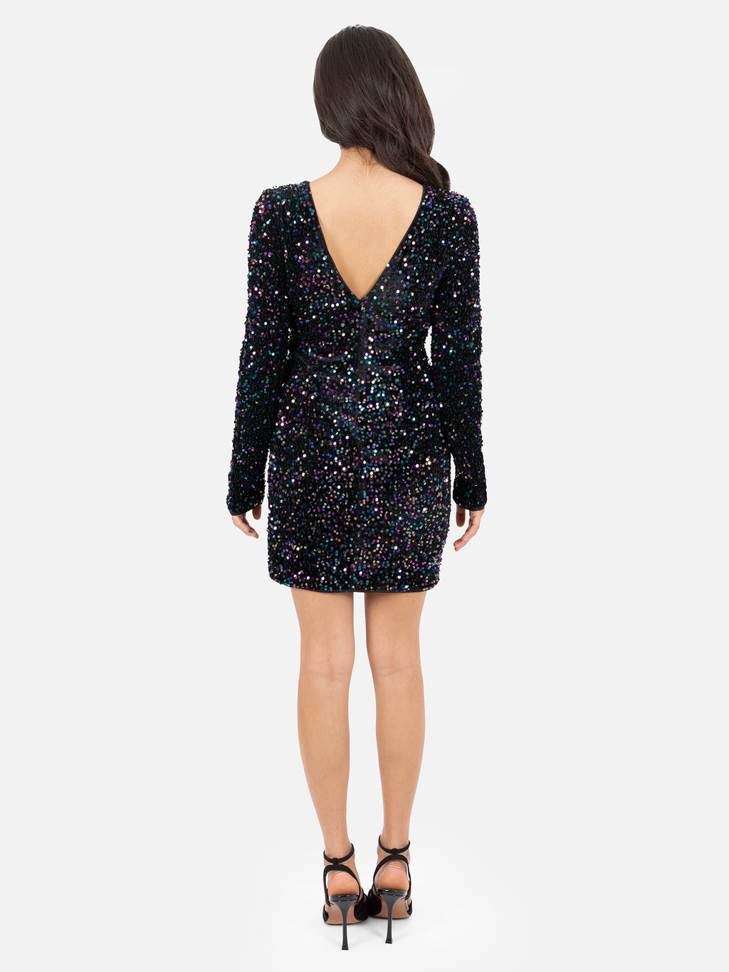 Lovedrobe Embellished V-Back Velvet Bodycon Mini Dress