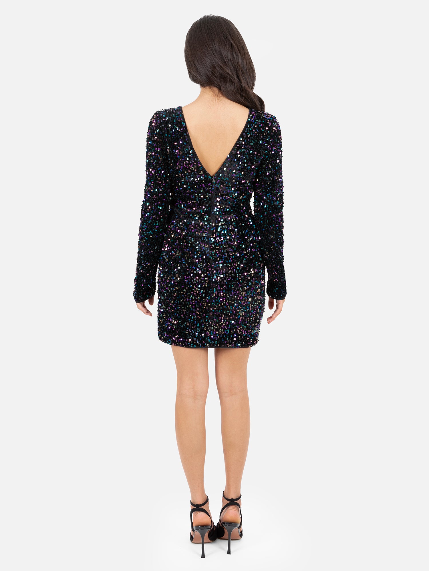 Lovedrobe Embellished V-Back Velvet Bodycon Mini Dress