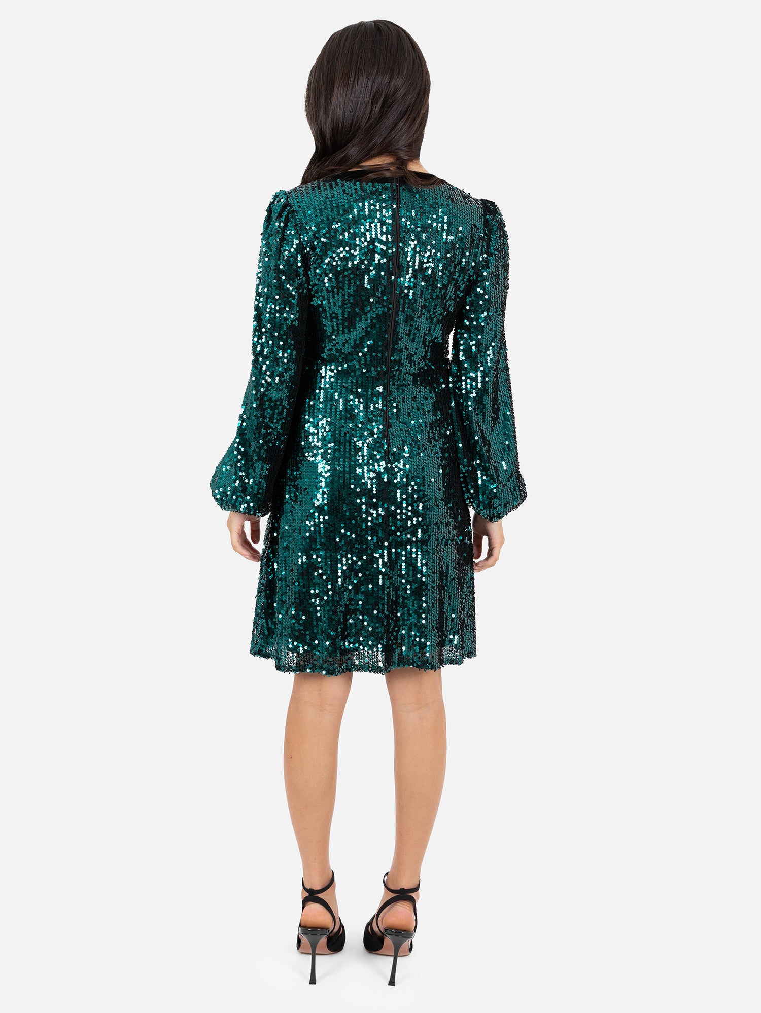 Lovedrobe Fully Embellished Velvet Bow Detail Mini Dress