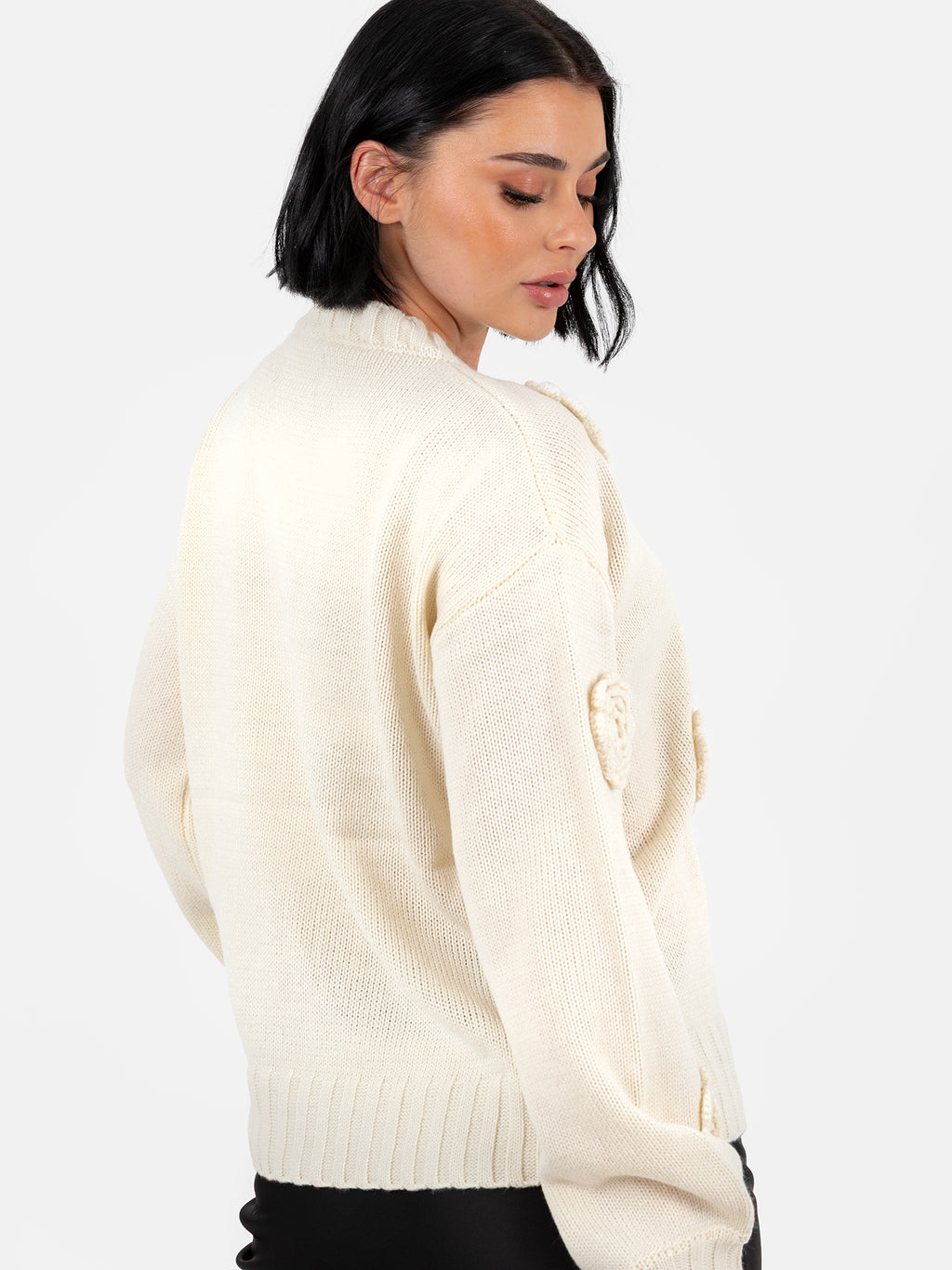Lovedrobe Cream Floral Applique Jumper