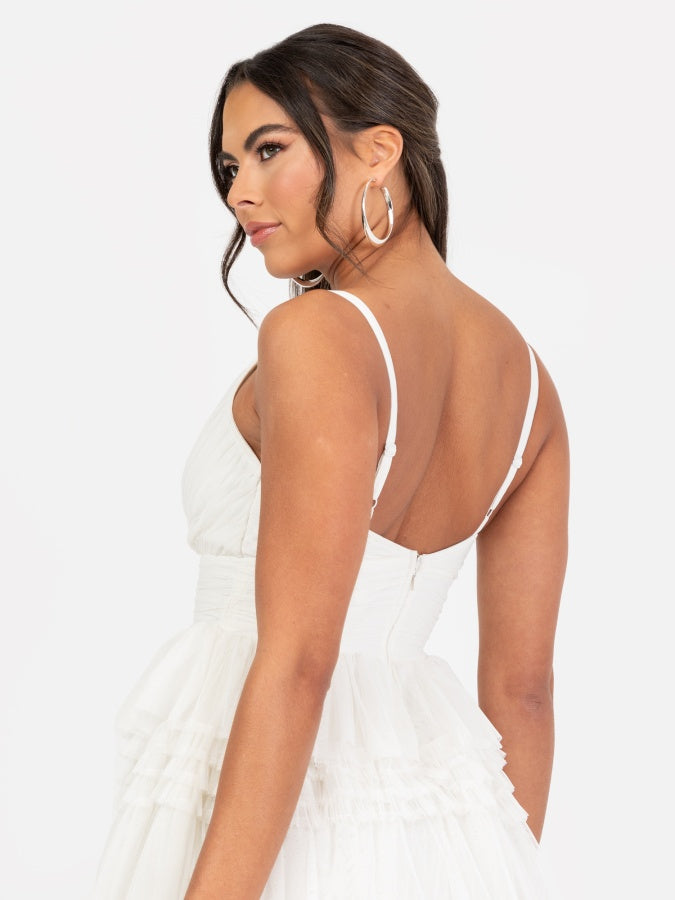 Anaya With Love Recycled White Ruffle Cami Mini Dress