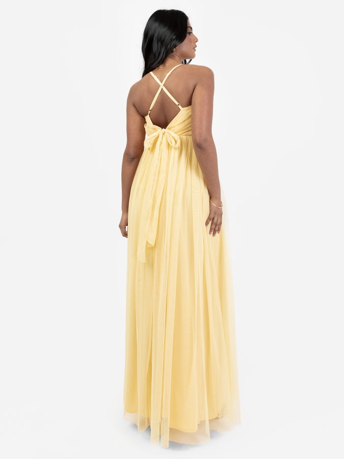 Anaya With Love Recycled Yellow Cami Maxi Dress with Bow Detail