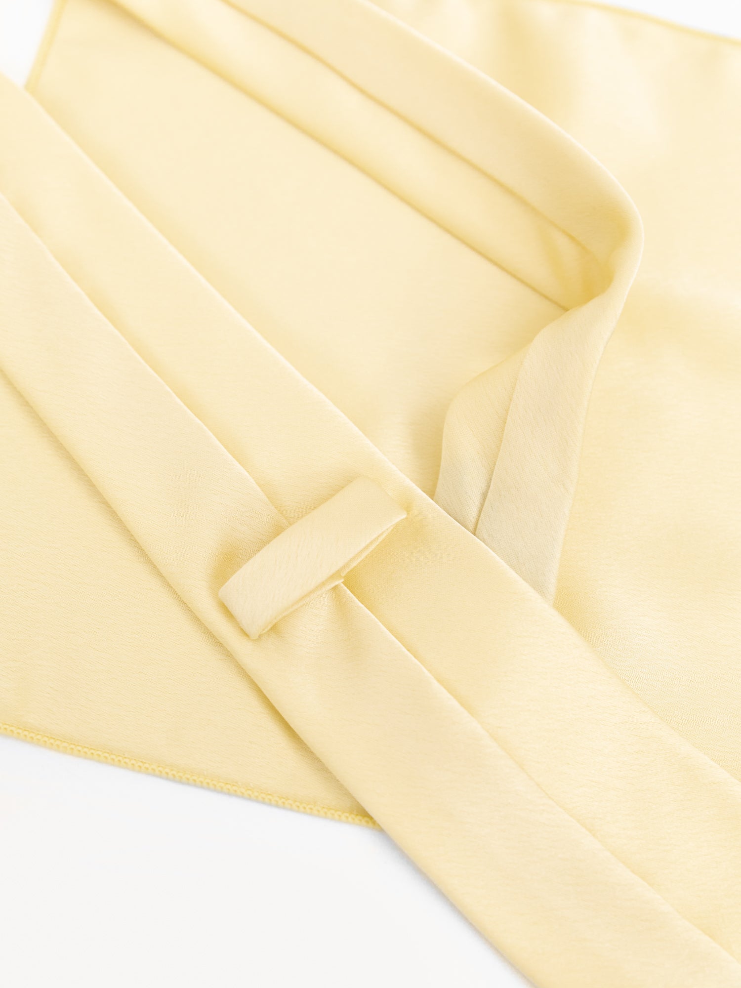 Maya Buttercream Satin Tie & Pocket Square Set
