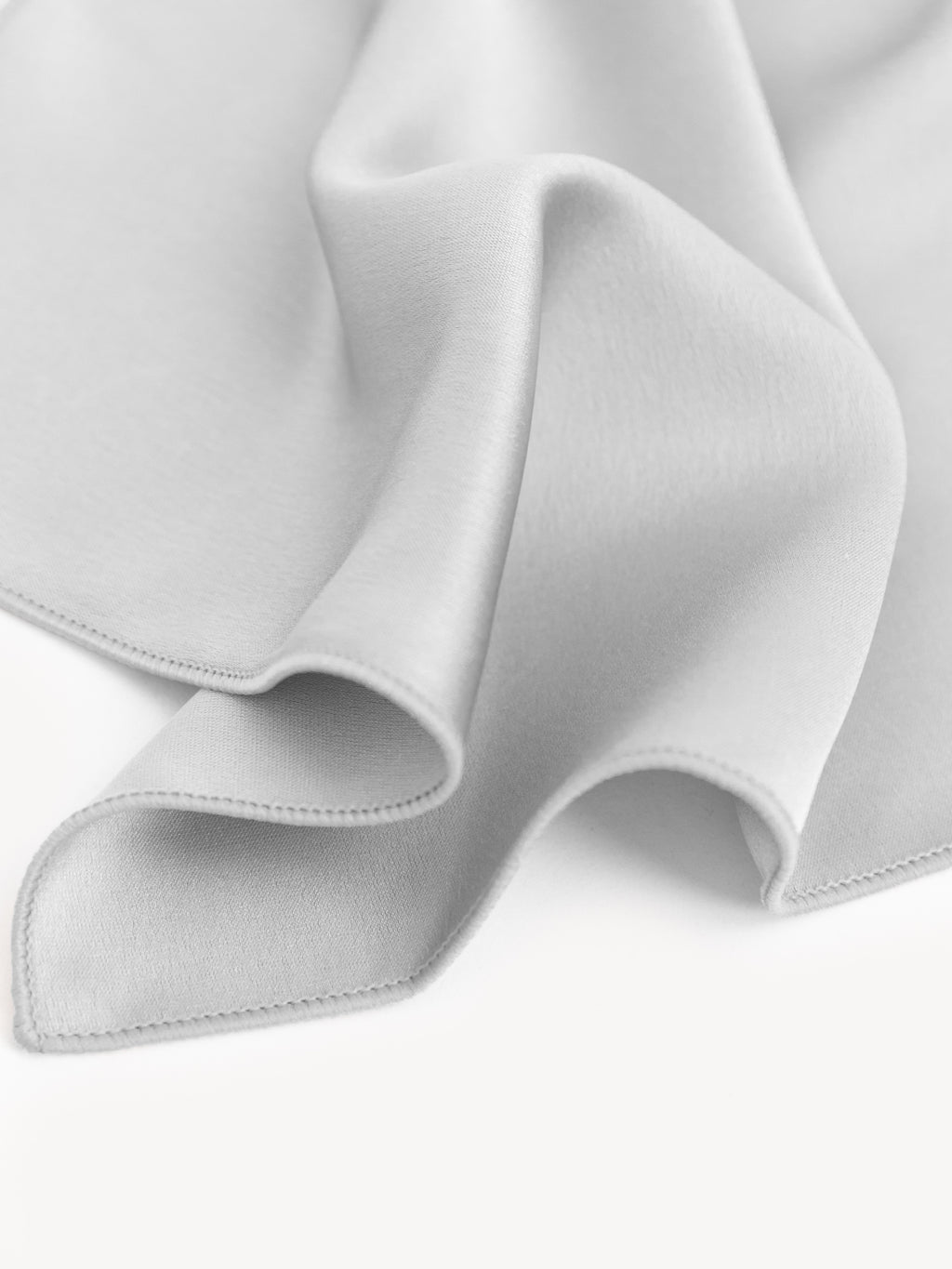 Maya Silver Satin Tie & Pocket Square Set