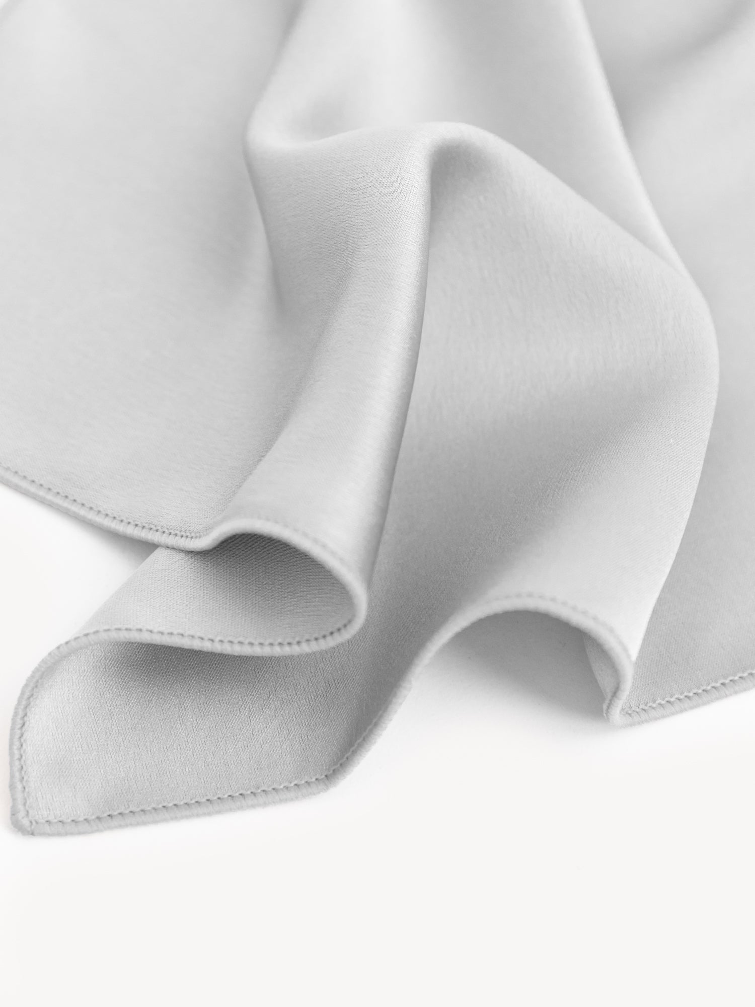 Maya Silver Satin Tie & Pocket Square Set