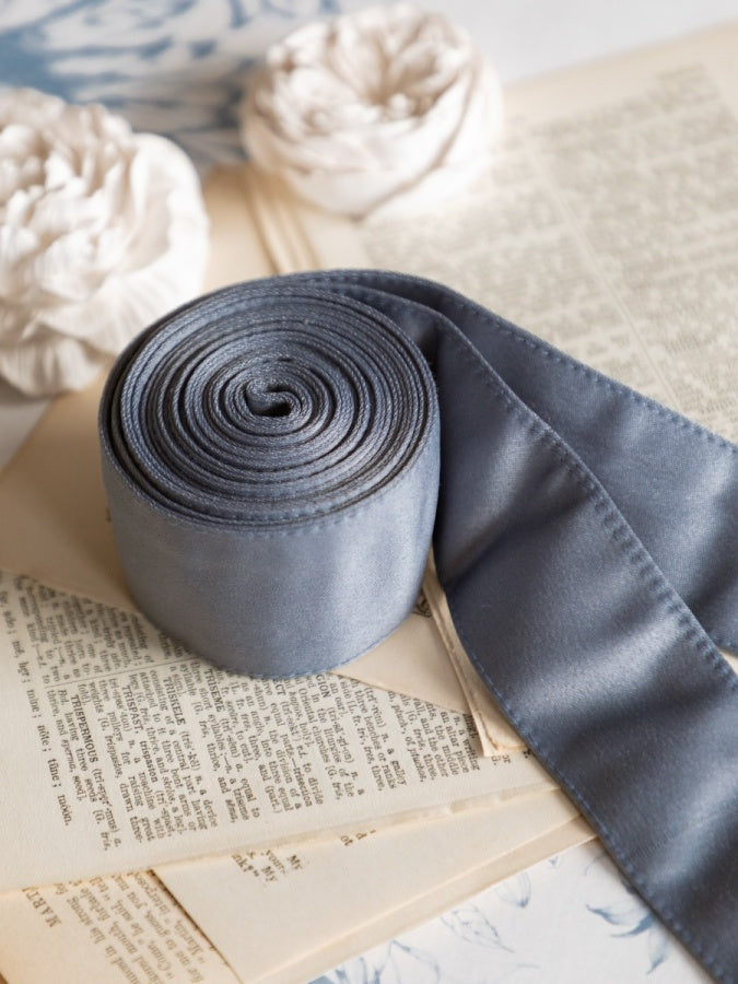 Maya Blue Satin Sash Belt