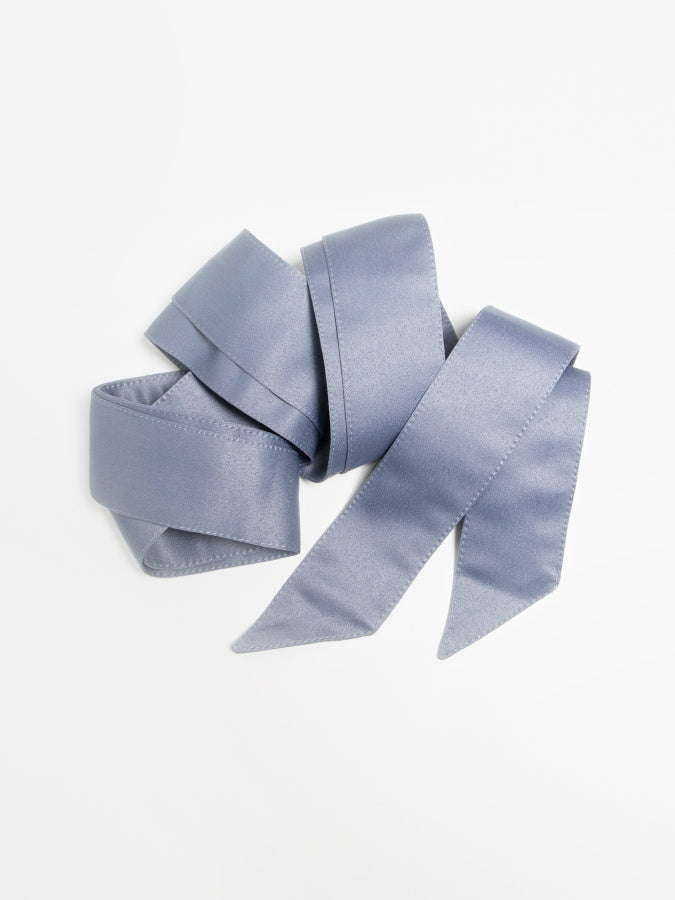 Maya Blue Satin Sash Belt